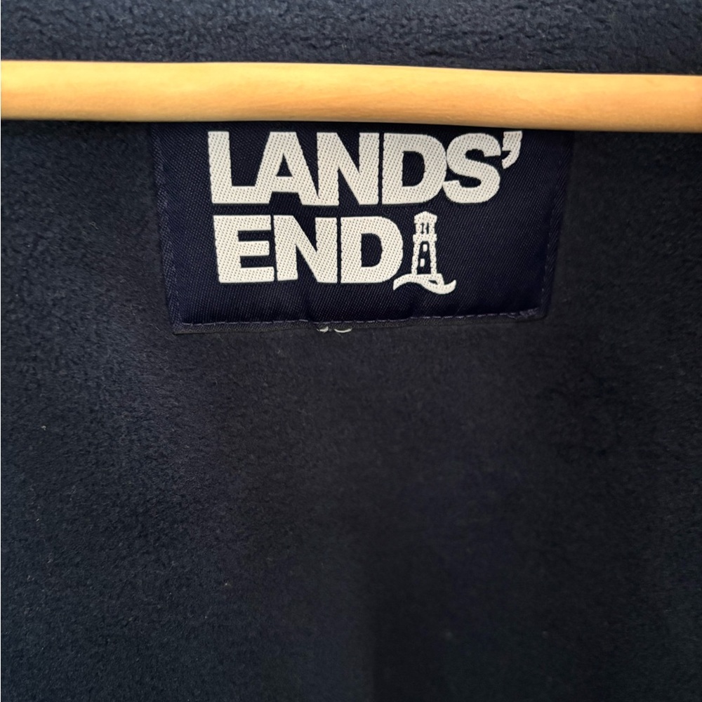 Lands End Squall Jacket Waterproof Jacket Fleece Lined Women’s XL Green / Navy - Picture 8 of 9